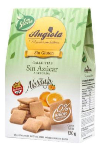 Galletitas Con Stevia Sabor Naranja Angiola Sin Tacc