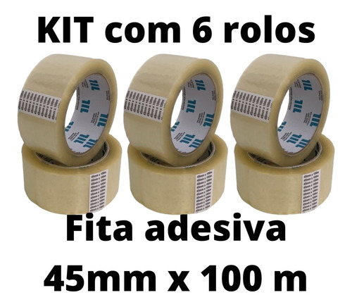 Imagem 4 de 6 de Fita Adesiva 45x100 Durex Largo Transparente (kit 6 Rolos)