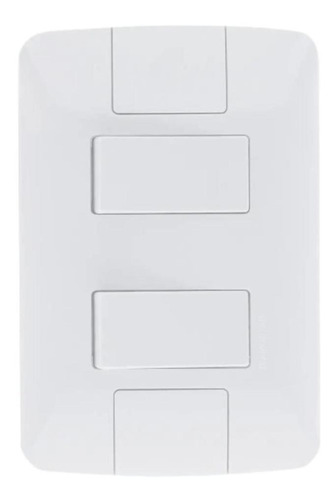 2 Interruptor Simples+placa Branca 6a 250v Aria Kit 02pcs