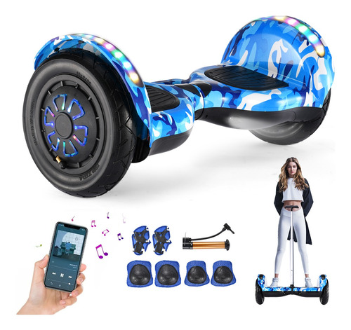 Patineta Eléctrica Hoverboard 10 Con Bluetooth Luces Led