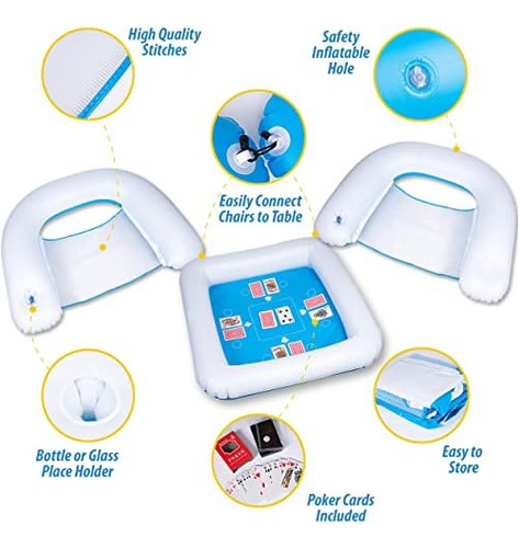 Zone Tech Game Station Set Con Naipes Impermeables Para Pisc