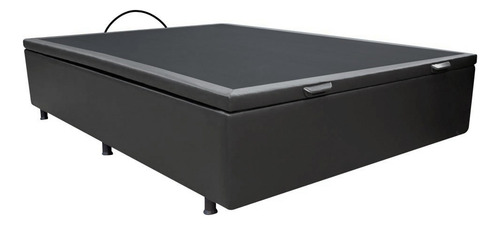 Base Box Baú Para Cama Viúva 128x188cm Liz Sintético Preto