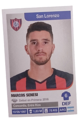 Figurita Marcos Senesi Futbol Argentino Año 2018-2019