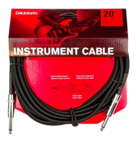 Cable Guitarra Daddario Pwbg20 Blk 6mts