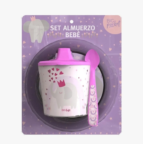 Set De Almuerzo Bebe Infantil Vaso Plato Elefante