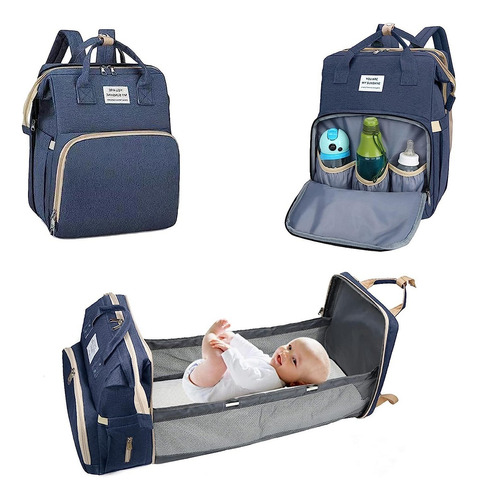 Mochila Multifuncional Para Bebés: Pañalera, Cuna Y Cambia