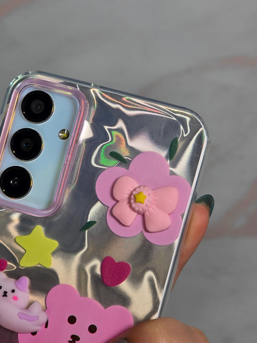 Funda Muñequitos 3d Antigolpes Para Samsung Elegi Modelo Osito Rosa A55