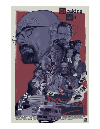 Poster Papel Fotografico Serie Breaking Bad Personajes 60x80