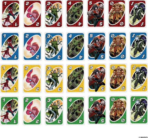 Uno Juego De Cartas Marvel Spider-man Hombre Araña