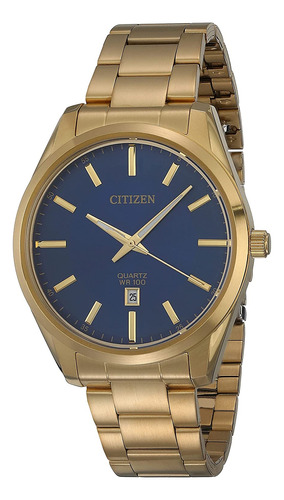 Reloj Citizen Quartz Mens, Acero Inoxidable, Clásico, Oro Pa