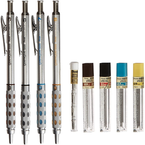 Set Kit 4x Lapices Lapiz Automatico Lapicero Dibujo Pentel 