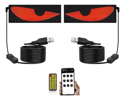 Lámpara De Ojos De Diablo Para Autos, Pantalla Led Flexible