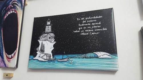 Vinilo Decorativo 60x90cm Muelle Con Frase Albert Camus