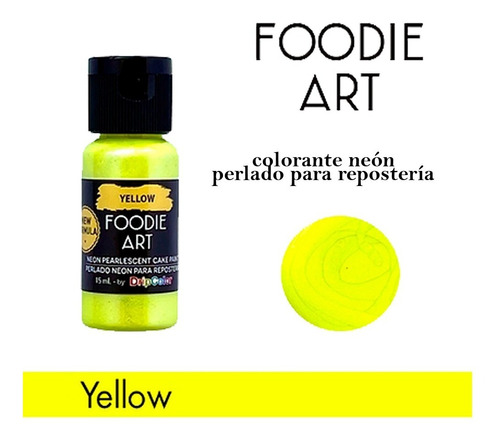 Colorante Comestible Foodie Perlado Neon Amarillo Yellow 