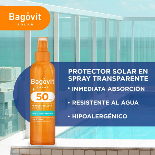 Bagovit Solar Spray Transparente 50+ X 200