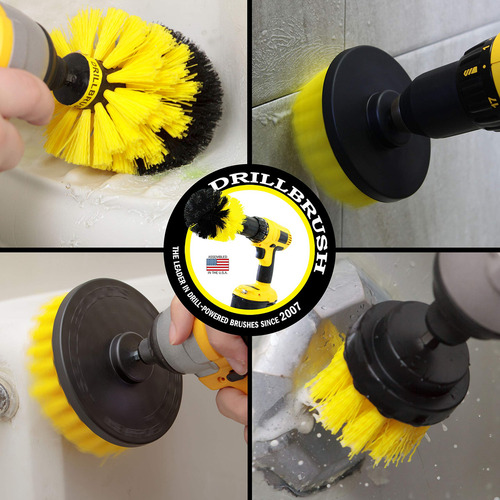 Drillbrush De 4 Piezas De Azulejo De Nylon Poder Del Cepillo Y De La Lechada De Baño Kit De Limpieza Friega El Cepillo - Taladro Cepillo Eléctrico De Cepillo Del Depurador