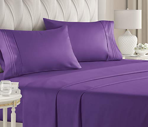 Juego De Sabanas Queen Size Transpirables De Lujo Morado