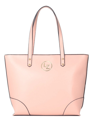 Bolsa Tote Para Mujer Lucentzza Atemporal Diseño Liso Color Rosa