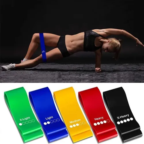 Jogo 5 Faixas Elásticas Resistência Fitness Multicolored