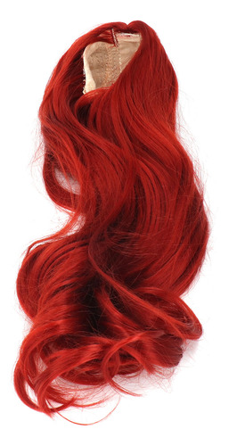 Peluca Roja Con Forma De Muñeca Con Separación Central, Larg