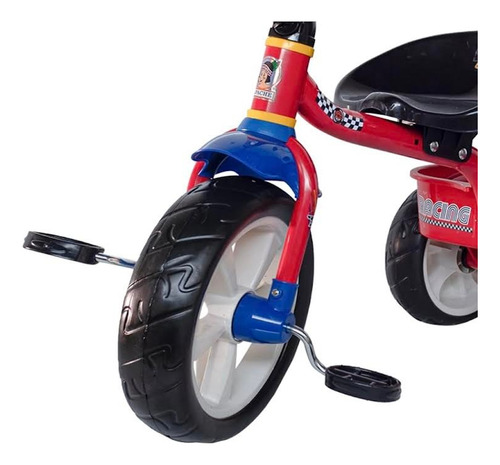 Triciclo Apache Cars Cajuela Con Baston Reforzado Rojo