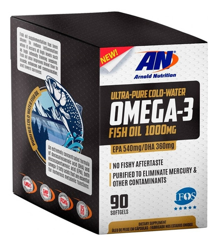 Omega 3 Fish Oil 1000mg 90 Caps Arnold Nutrition Nota Fiscal