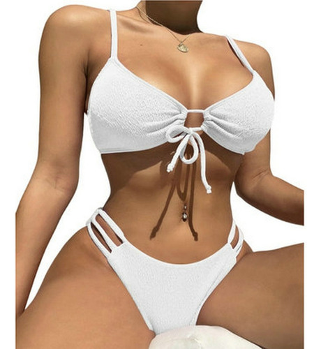 Bañador Sexy Color Sólido Bikini Moda Mujer