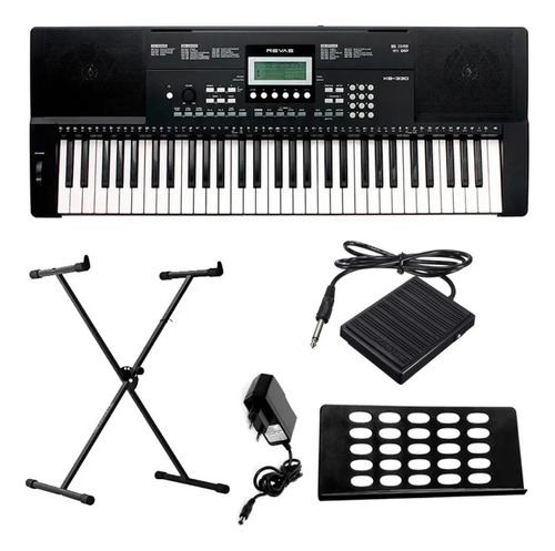 Kit Teclado Musical 61 Teclas Sensitivas Roland Revas Kb-330