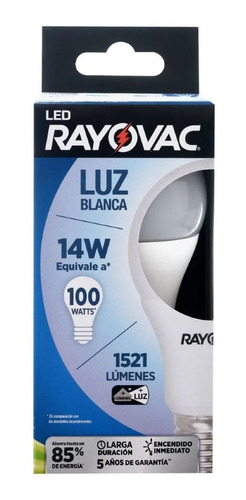 Ampolleta Led 14w E27 220-240v Rayovac Luz Fría