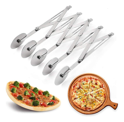 . Cortador De Masa De 5 Ruedas Pizza Rebanador Multirredondo