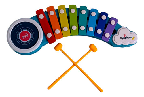 Instrumento Musical Xilófono Infantil Color Turquesa
