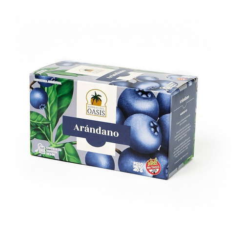 Imagen 2 de 3 de Té De Arándano Hierbas Del Oasis Pack X 3 Cajas