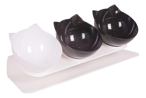 Cuencos Elevados Para Gatos, Cuenco Duradero 2 Negro Blanco