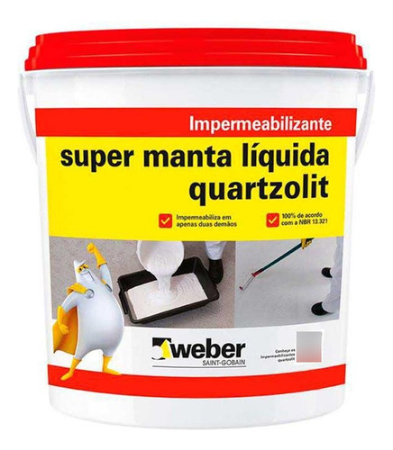 Manta Líquida Cinza 12kg - Impermeabilizante Flexível