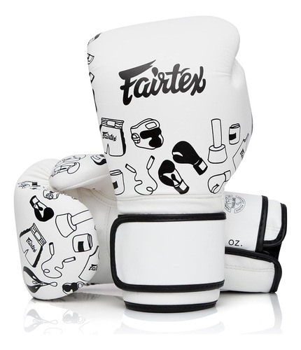 Guantes Para Entrenamiento Fairtex, 14 Oz, Blancos, Graffiti