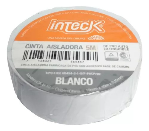 Cinta Aisladora Inteck 5mts Negra O Blanca Electricidad 