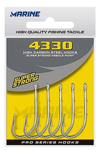 Anzol Marine Sports 4330 N°6/0 Nickel - 20 Peças