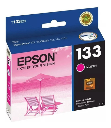 Cartucho Epson 133 Magenta Blister T25 Tx125 Tx133 Tx135 