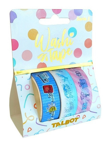 Cinta Washi Tape 1.5cm 3metros 3unidades S1 / Varios Motivos