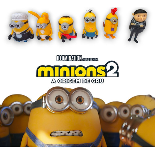 Kit 6 Bonecos Minions Meu Malvado Favorito Presente