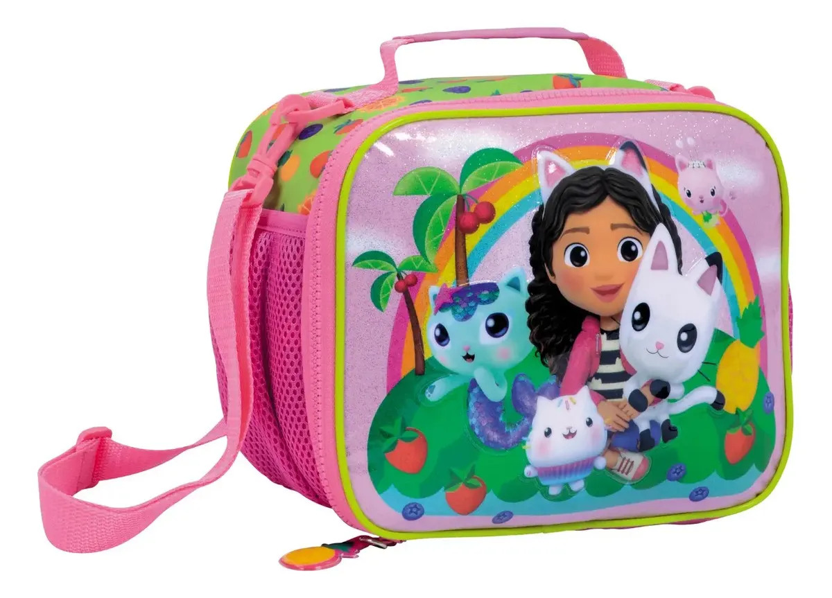 Lunchera Térmica Escolar Gabby Lonchera Infantil Wabro Color Rosa
