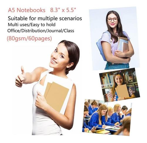 Y 24 Pack Kraft Notebook Journals Para Viajeros,