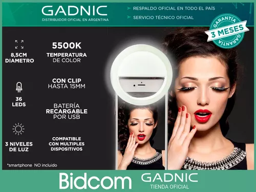 Aro Luz Led Gadnic Selfie Celular con Bateria y USB - MundoChip