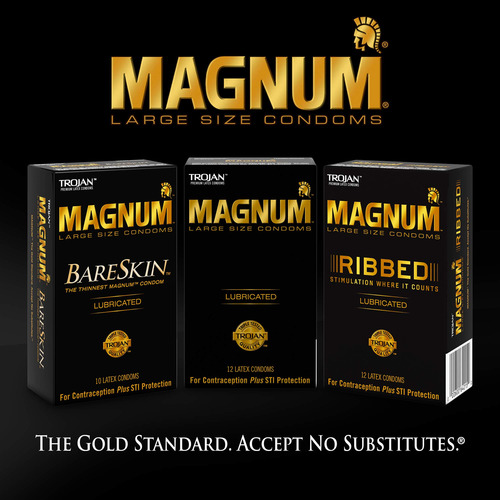 Preservativos Trojan Magnum Thin, Tamaño Grande, Lubricados,