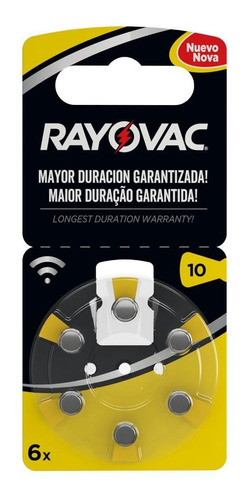 Pila Rayovac Auditiva 10 X6u
