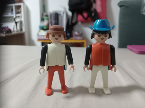 Muñecos Playmobil Antiguos 2 Unidades Sombrero