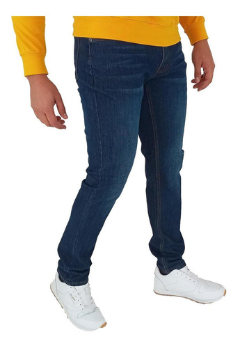 Imagen 1 de 6 de Pantalón Jeans Elasticado Hombre Skinny Semipitillo