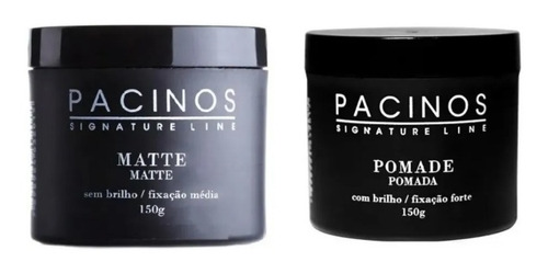 Imagem 1 de 6 de Kit Pomada + Matte Pacinos Com Brilho E Alta Fixação 150gr