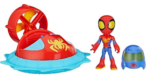 Set Spidey Muñeco Aerodeslizador Planeador Aracnomovil Miles