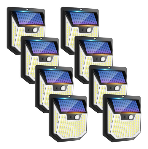 Luz Solar Led Con Sensor De Movimiento Ip65 (paquete De 8)